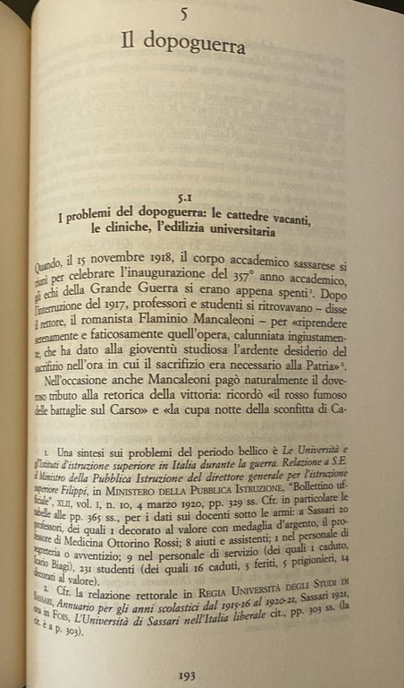 STORIA DELL'UNIVERSITÀ DI SASSARI 1859-1943