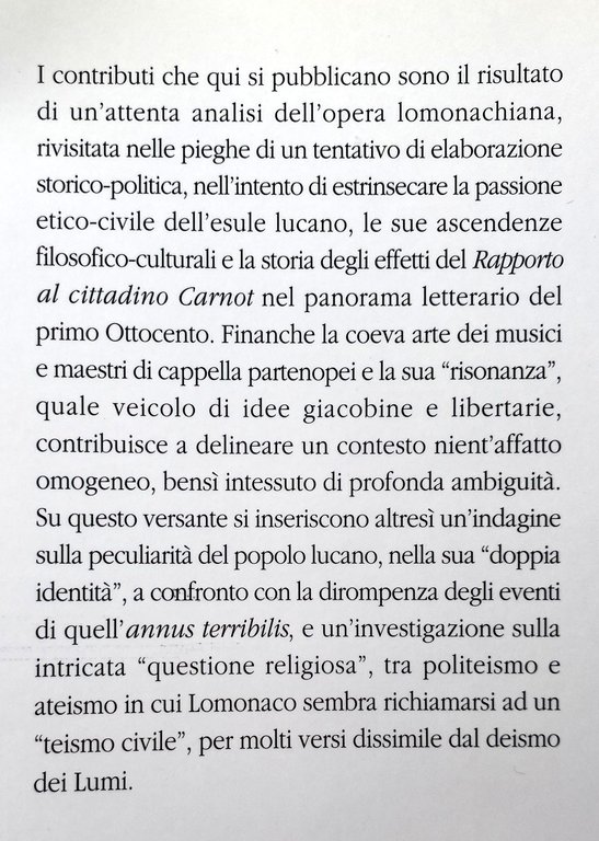 LA MISURA DELLO SGUARDO. FRANCESCO LOMONACO E IL PENSIERO EUROPEO