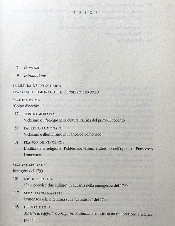 LA MISURA DELLO SGUARDO. FRANCESCO LOMONACO E IL PENSIERO EUROPEO