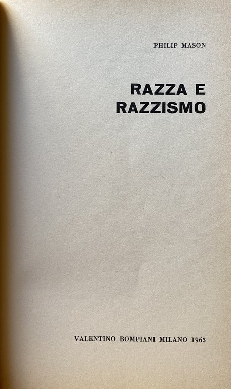 RAZZA E RAZZISMO