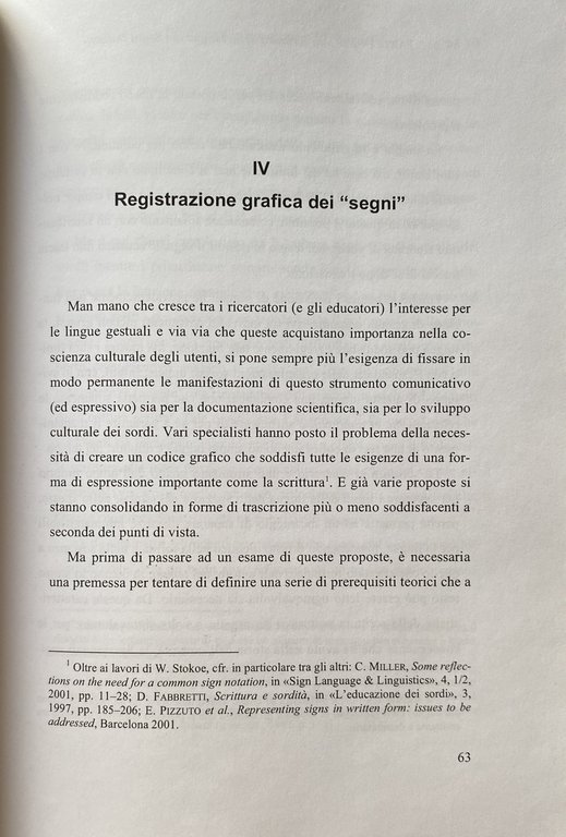 PER UNA SCRITTURA DELLA LINGUA DEI SEGNI ITALIANA