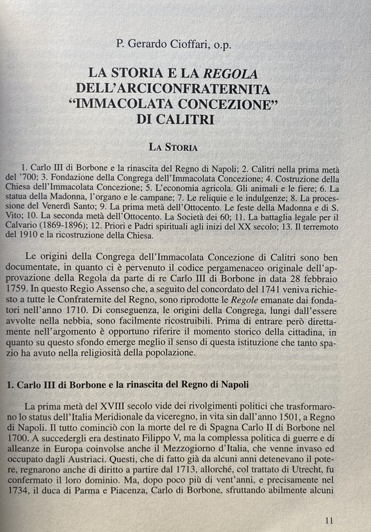 L'ARCICONFRATERNITA DELL'IMMACOLATA CONCEZIONE DI CALITRI. STUDI SULLA STORIA E LA …