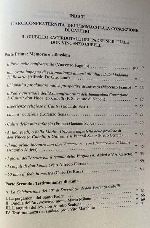 L'ARCICONFRATERNITA DELL'IMMACOLATA CONCEZIONE DI CALITRI. STUDI SULLA STORIA E LA …