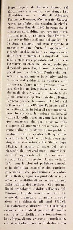 LOTTE POLITICHE IN SICILIA SOTTO IL GOVERNO DELLA DESTRA (1866-74)