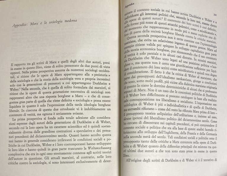 CAPITALISMO E TEORIA SOCIALE. MARX, DURKHEIM E MAX WEBER