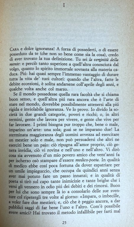 IL VIAGGIO DI UN IGNORANTE OSSIA RICETTA PER GLI IPOCONDRIACI