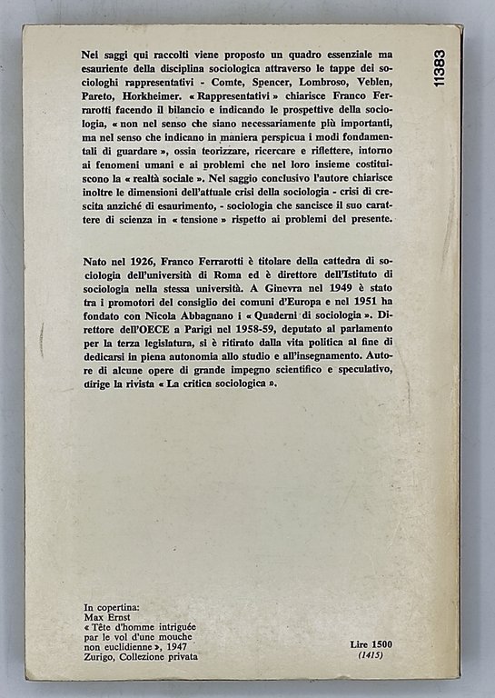 Il pensiero solciologico da Auguste Comte a Max Horkheimer