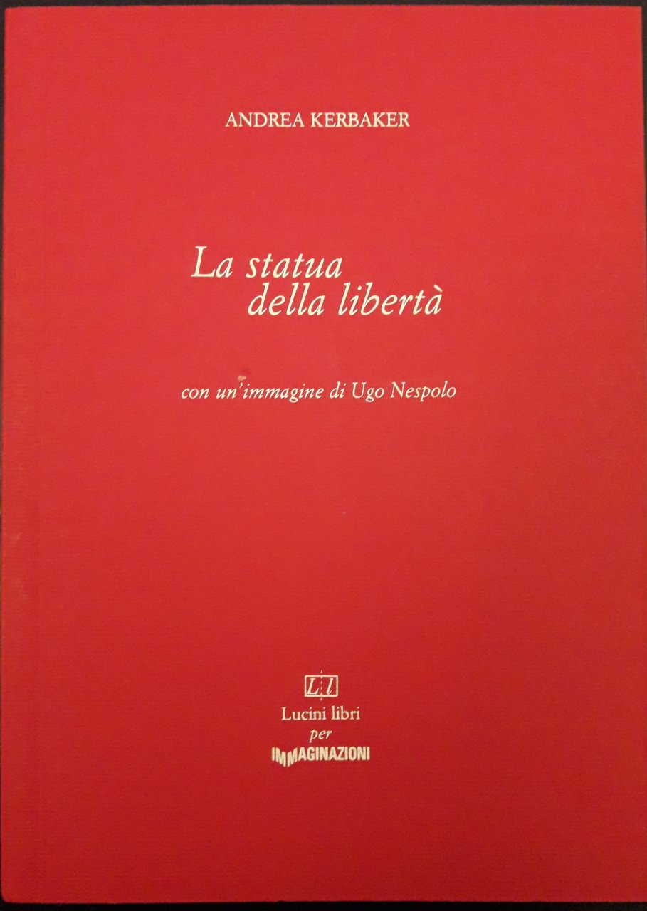 La statua della libertà con un'immagine di Ugo Nespolo