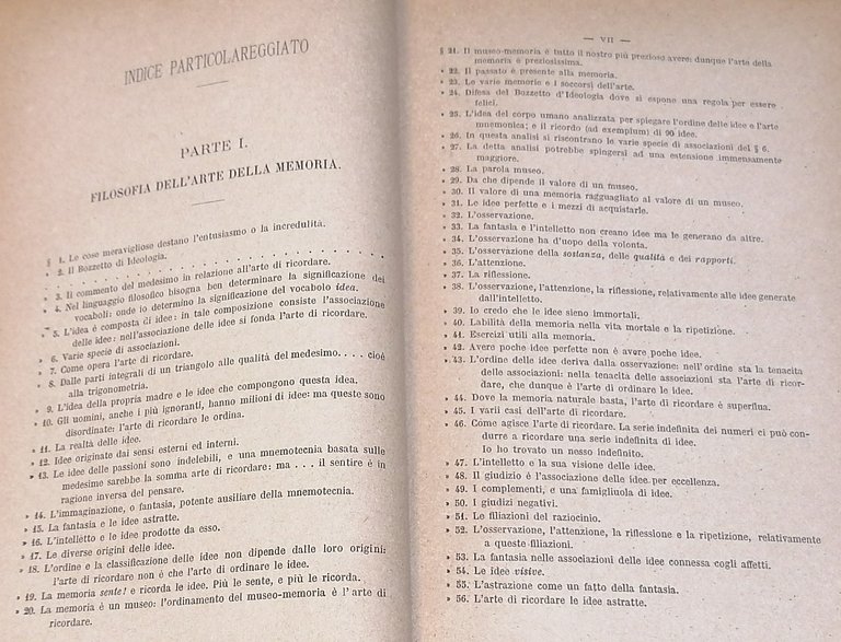 L'arte della memoria. Filosofia - Storia - Precetti - Appendici.