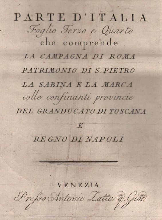 PARTE DELL'ITALIA FOGLIO 3° e 4°-TOSCANA-UMBRIA-LAZIO-MARCHE