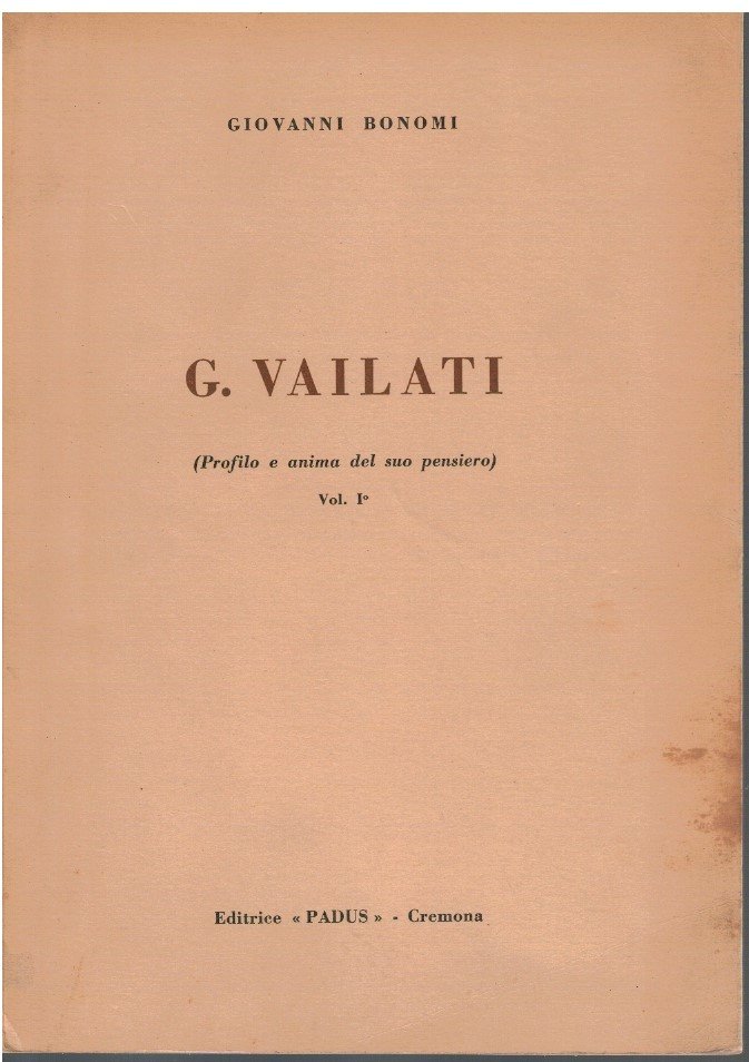 G. Vailati Volume I