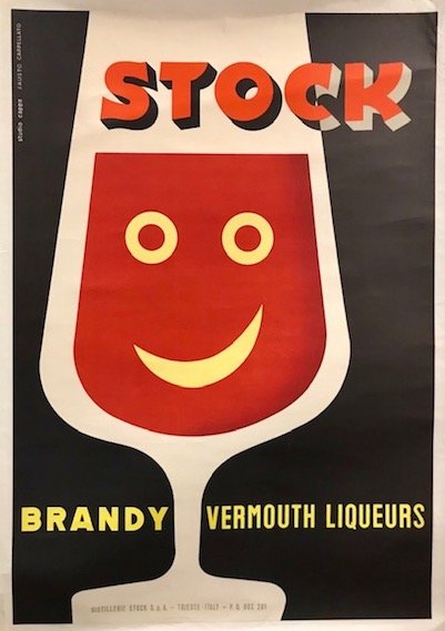 Stock. Brandy Vermouth Liqueurs