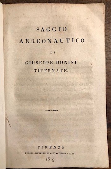 Saggio aereonautico di Giuseppe Donini tifernate