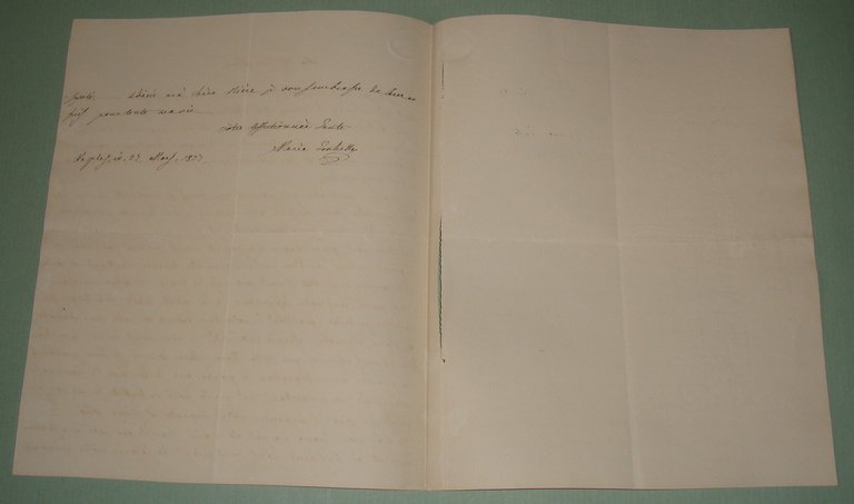 Quattro lettere autografe firmate datate tra il 1827 ed il …