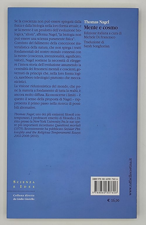 Mente e cosmo. Perchè la concezione neodarwiniana della natura è …