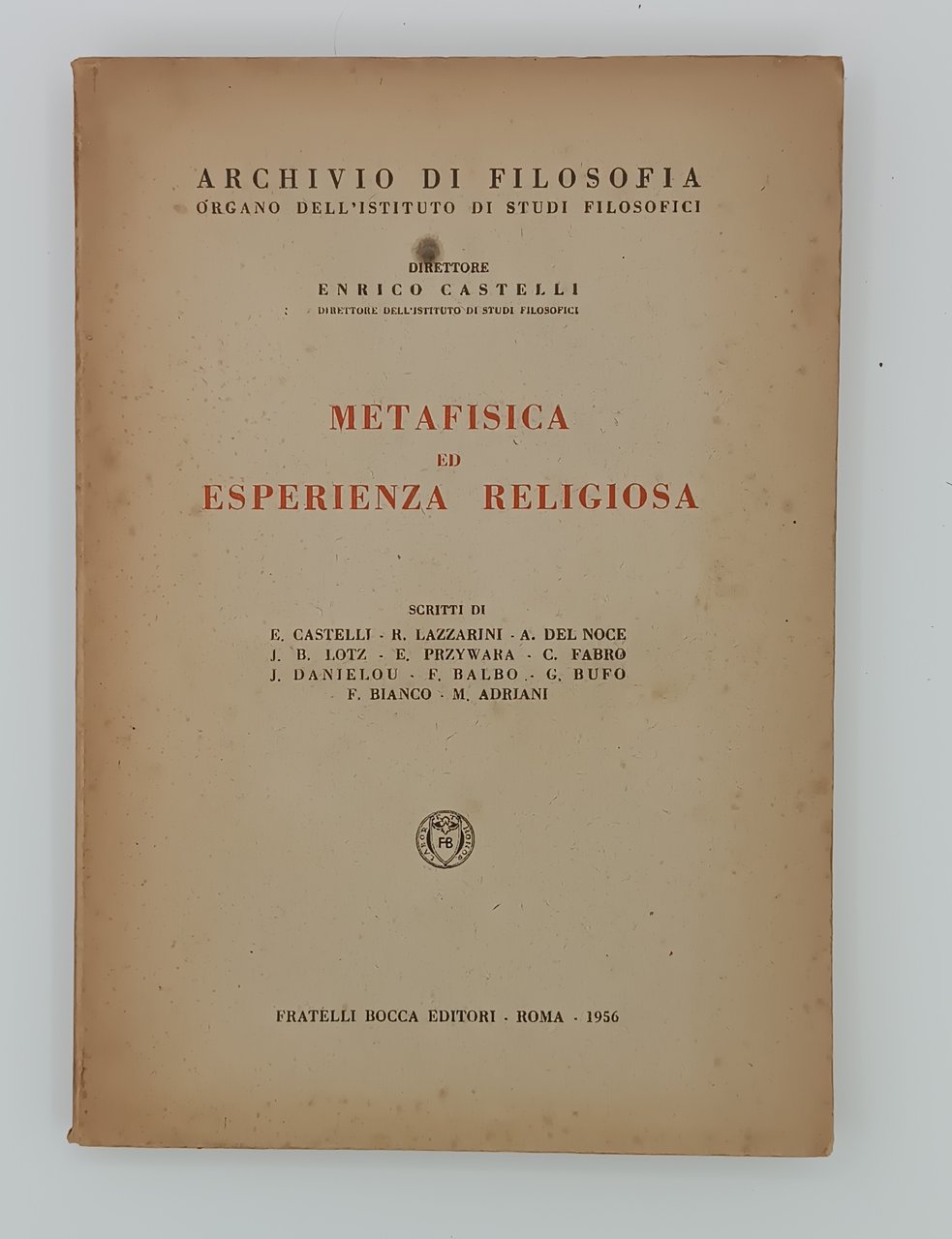 Metafisica ed esperienza religiosa