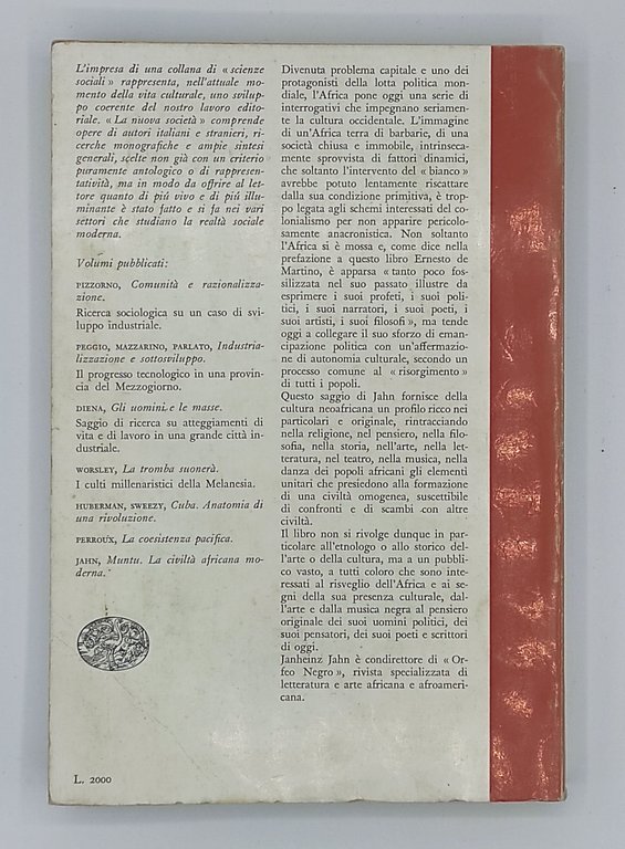 Muntu. La civiltà africana moderna.