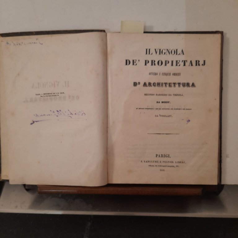 Il Vignola de' propietarj ovvero i cinque ordini d'architettura secondo …