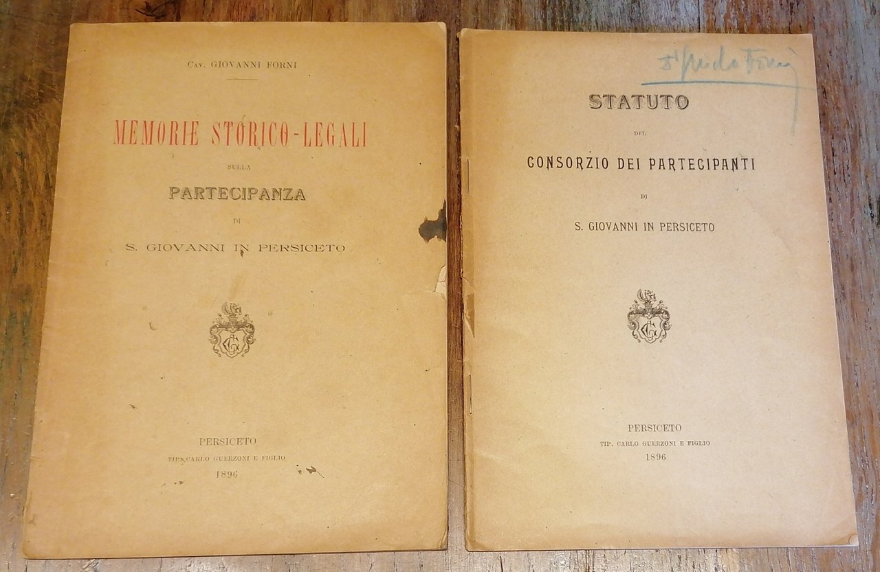 Memorie storico-legali sulla Partecipanza di S. Giovanni in Persiceto - …