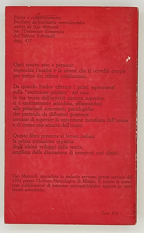 Psiche e condizionamento. Problemi di psichiatria neurodinamica