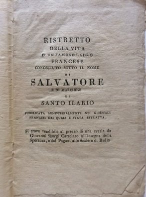 Ristretto della vita d’un famoso ladro francese conosciuto sotto il …