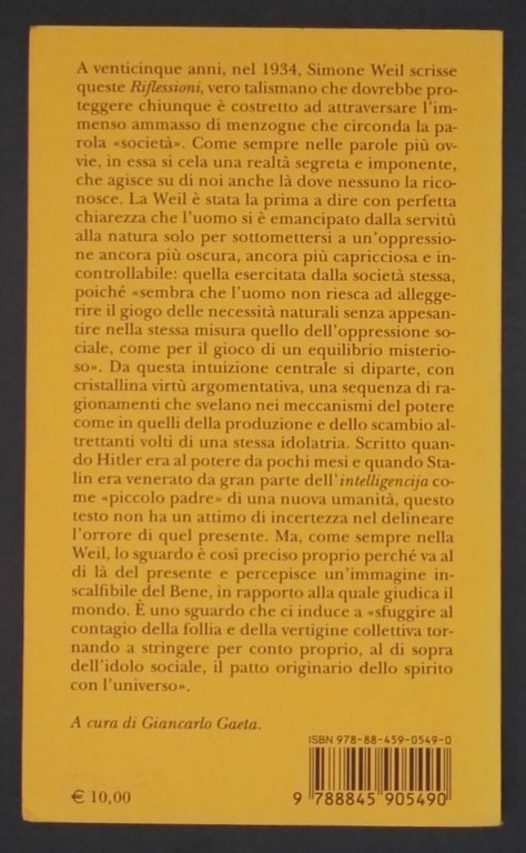 Riflessioni sulle cause della libertà e dell'oppressione sociale