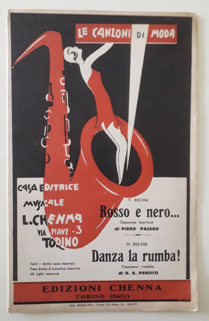 Rosso e nero… Canzone fox-trot N. 911/104 – Danza la …