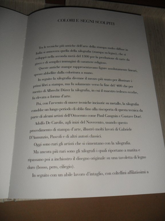 COLORI E SEGNI SCOLPITI. SEI XILOGRAFIE di Giuliano Barbanti, Enrico …