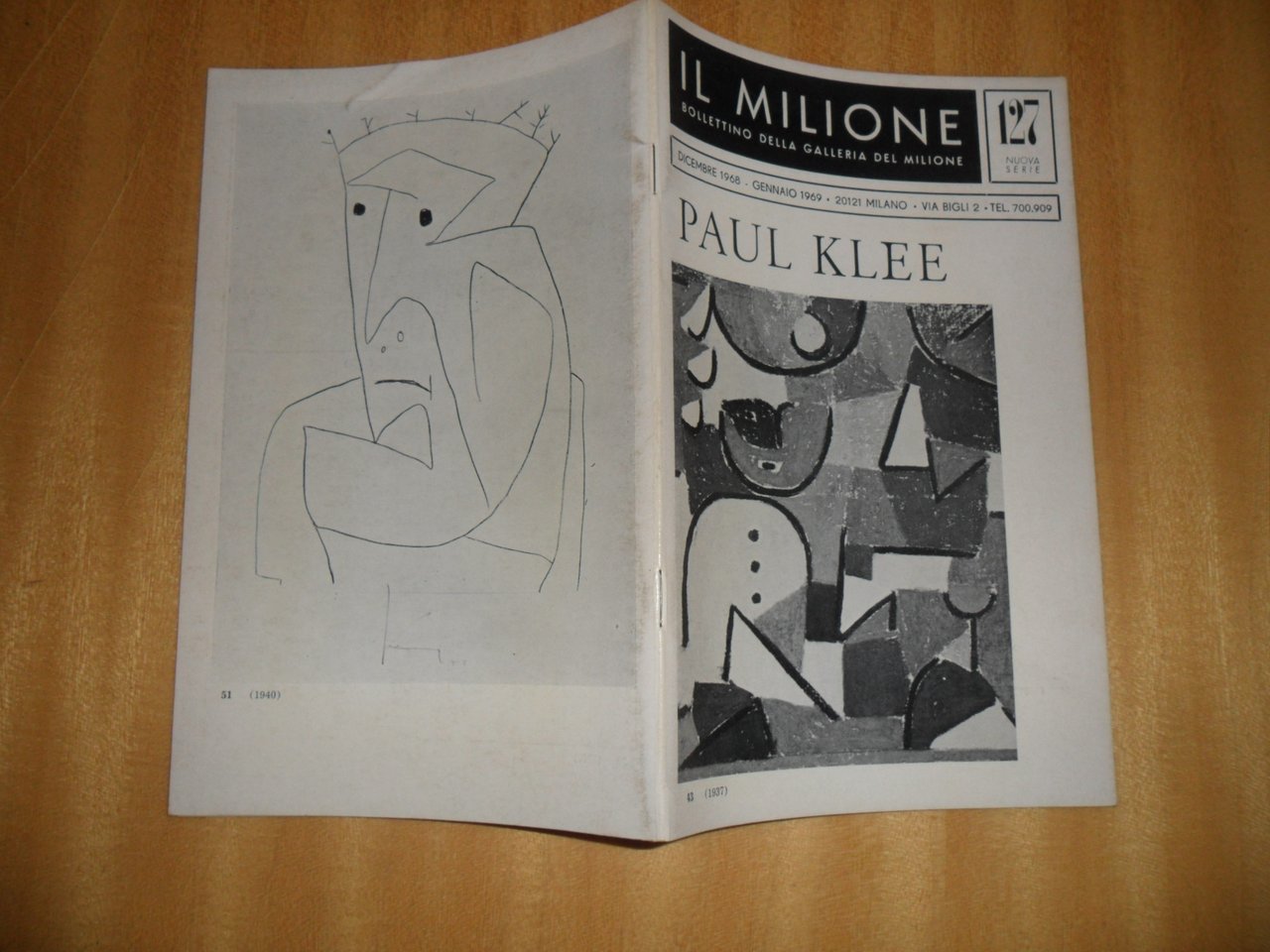 PAUL KLEE, bollettino galleria il milione 127 catalogo mostra 1968