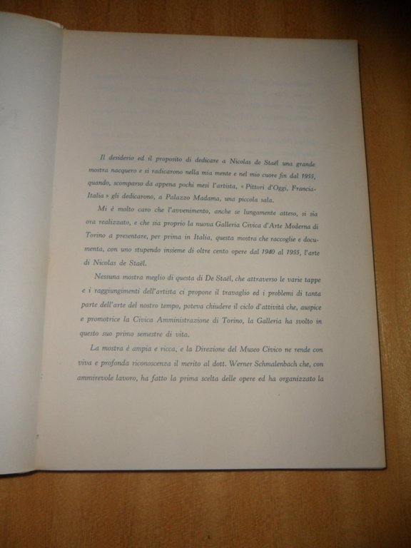 NICOLAS de STAEL, catalogo mostra galleria d'arte civica arte moderna
