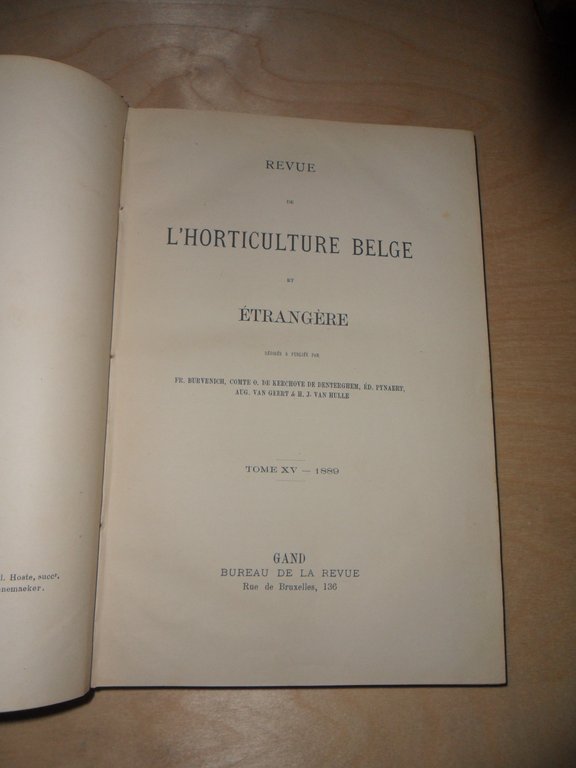 Revue de l'horticulture belge et etrangere. tome XV. 1889