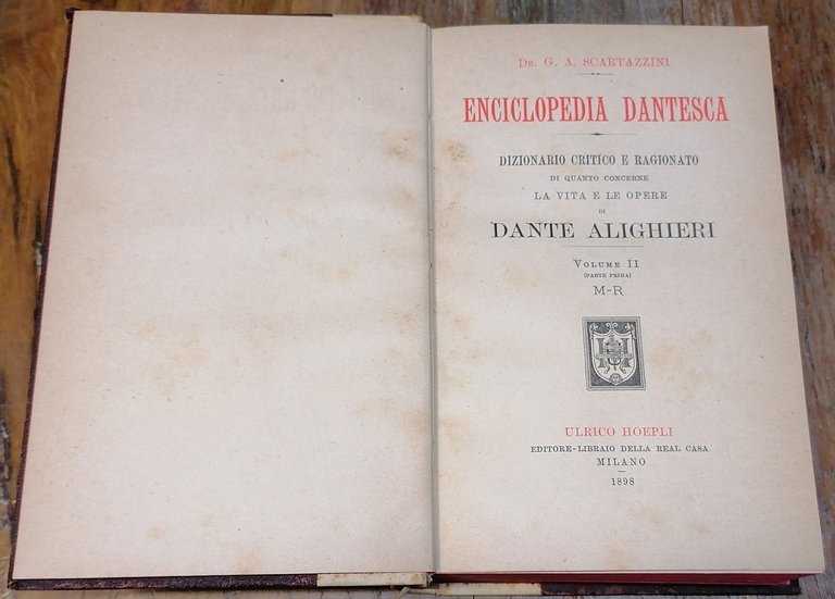 Enciclopedia dantesca. Dizionario critico e ragionato di quanto concerne la …