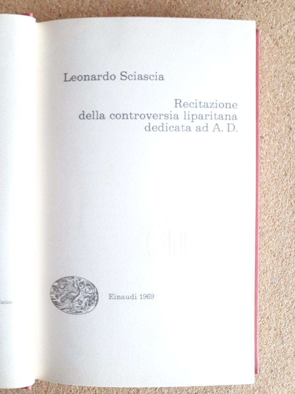 Recitazione della controversia liparitana dedicata ad A. D.