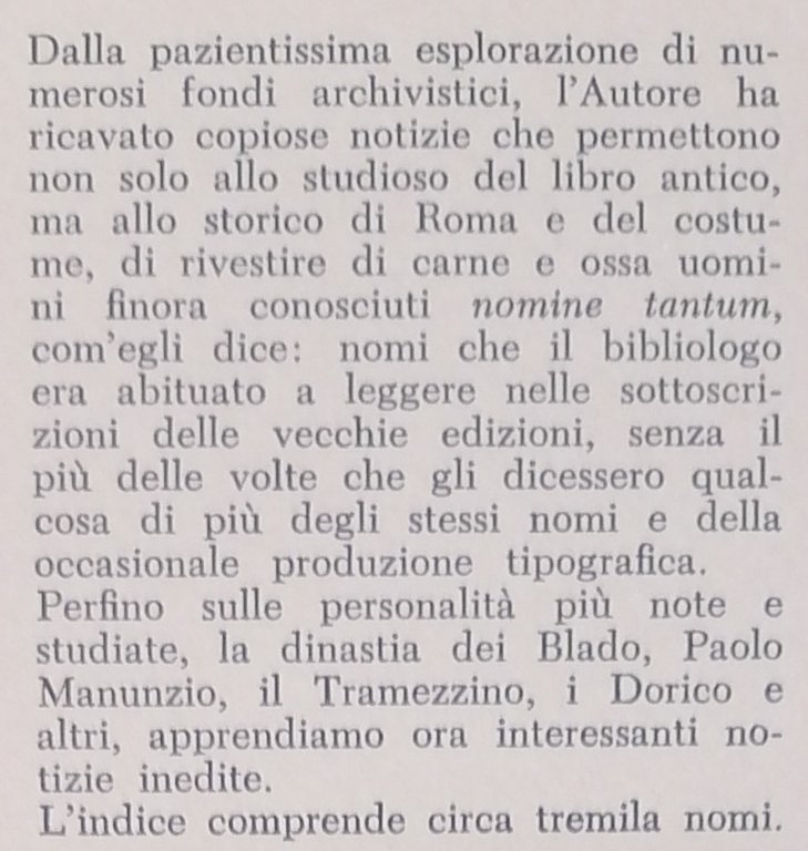 Stampatori e librai a Roma nella seconda metà del Cinquecento. …