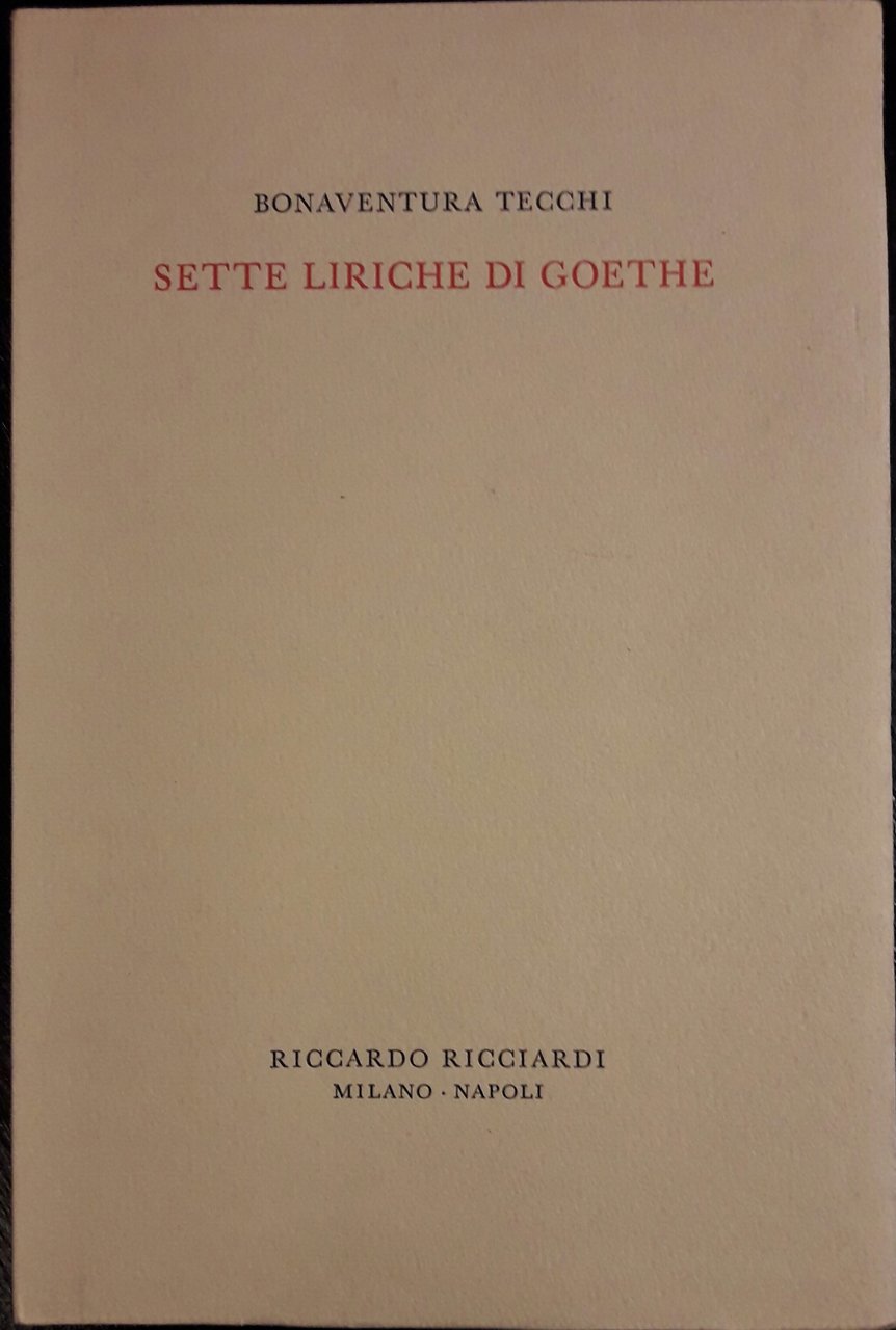 Sette liriche di Goethe