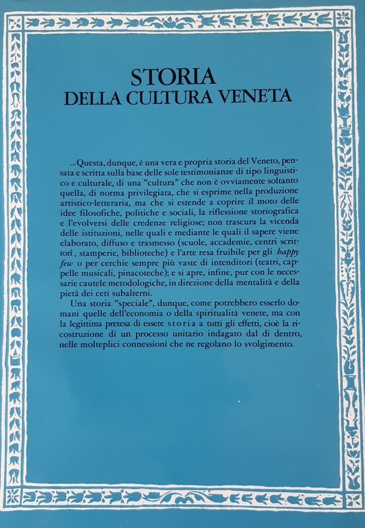 STORIA DELLA CULTURA VENETA