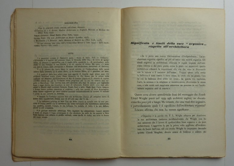 VERSO UN'ARCHITETTURA ORGANICA. Saggio sullo sviluppo del pensiero architettonico negli …