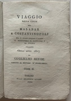 VIAGGIO dalla costa del MALABAR a COSTANTINOPOLI per il Golfo …