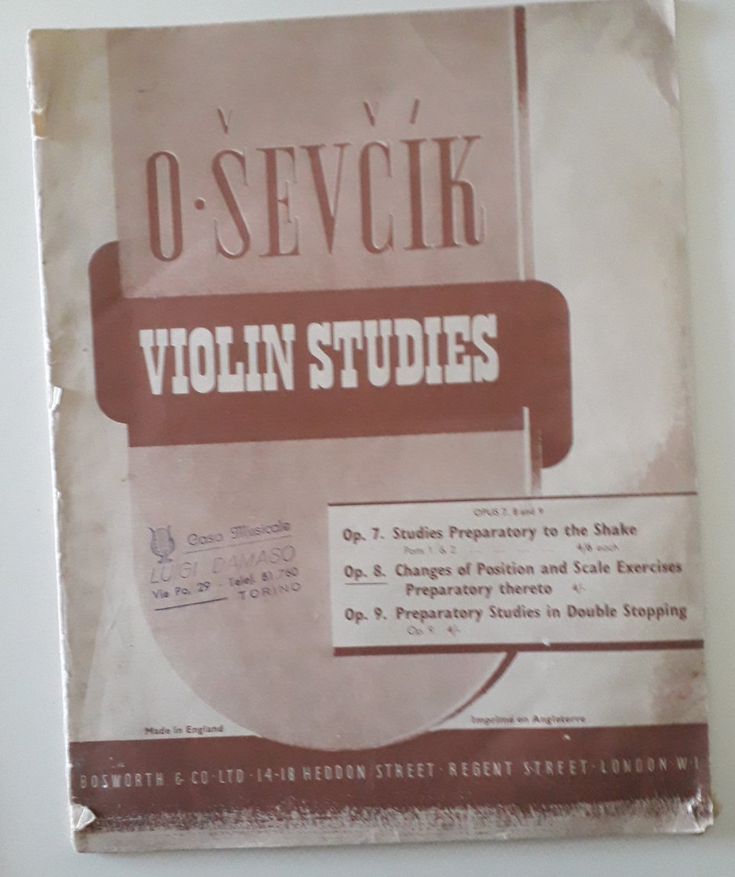 Violin studies Opus 7,8 and 9