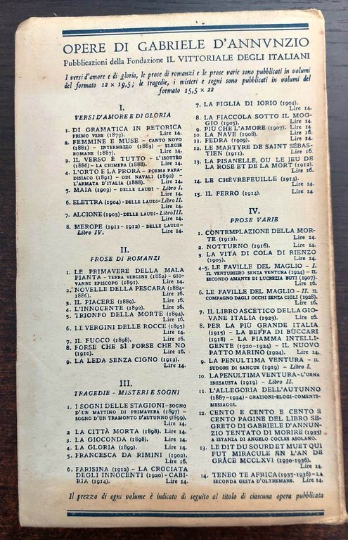 Gabriele D'Annunzio - Il Fuoco. I Romanzi del Melagrano