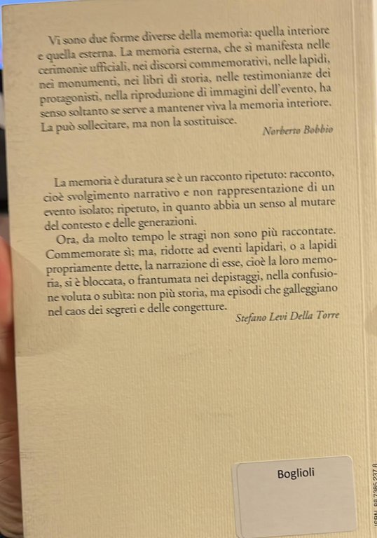 Le ragioni della memoria- Interventi e riflessioni a vent'anni dalla …