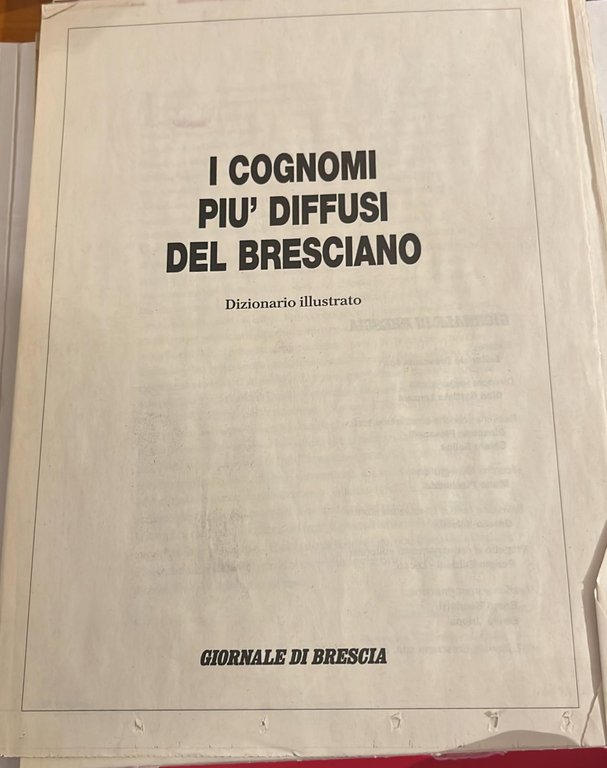 I cognomi più diffusi del bresciano