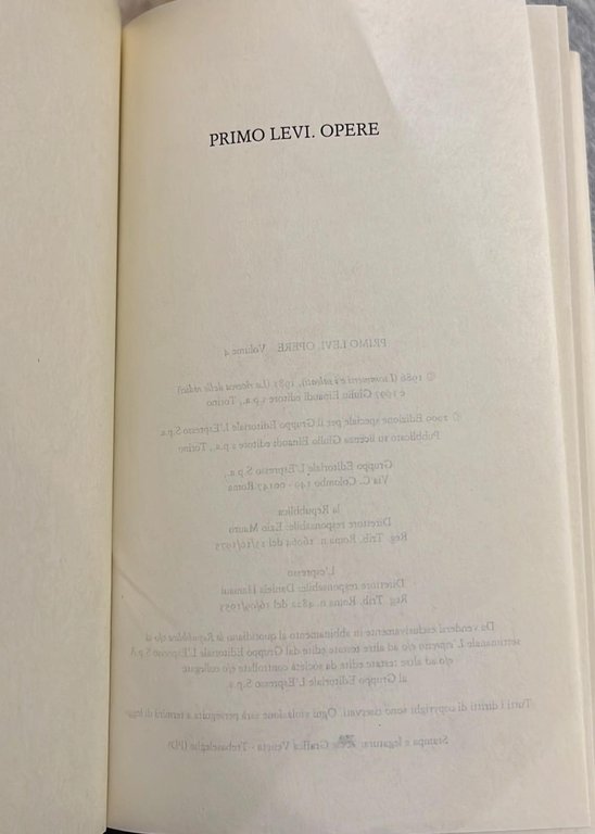 Primo Levi- Opere Vol.4
