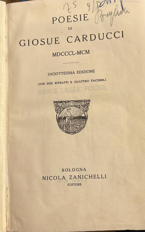 Poesie di Giosuè Carducci- 1850-1900