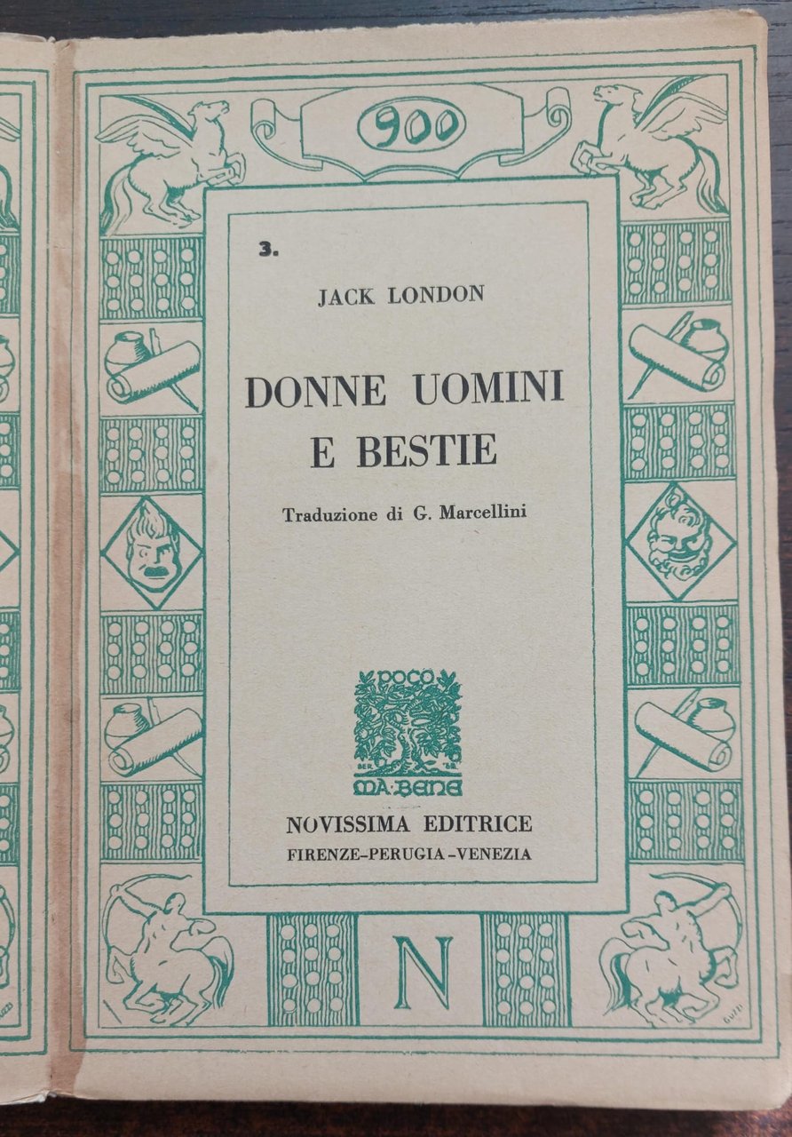 Donne Uomini e bestie di J. London - Nuovissima editrice