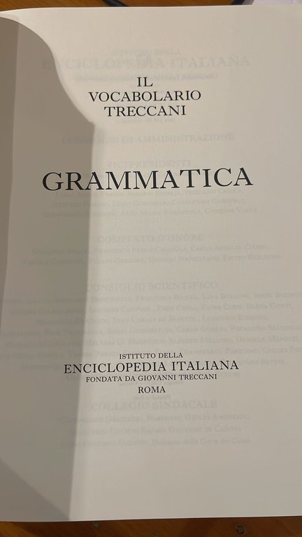 Il vocabolario Treccani Grammatica