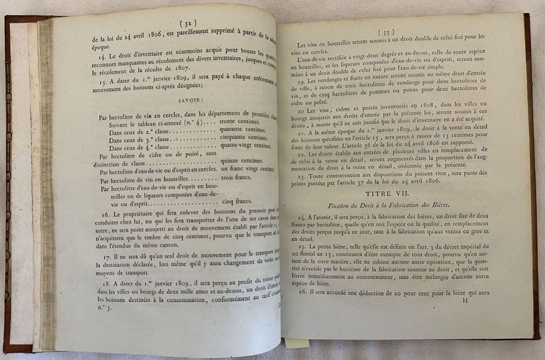 ADMINISTRATION DES FINANCES DE L'EMPIR FRANCAIS AN 1807