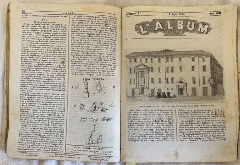 ALBUM DI ROMA GIORNALE LETTERARIO E DI BELLE ARTI ANNO …