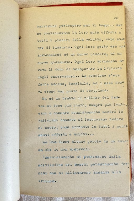 LA DEA DELL'ISOLA ILLUSTRATO TRADOTTO IN POCHE COPIE DATTILOGRAFATE FUORI …