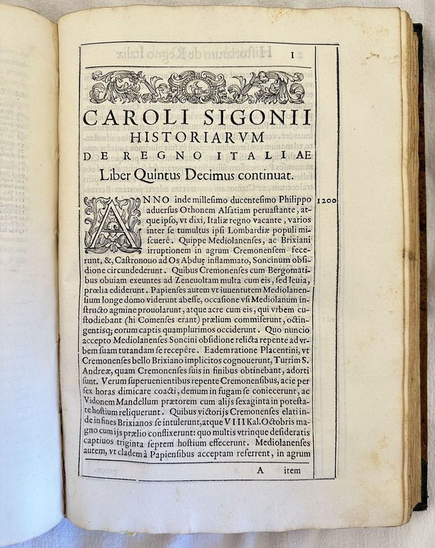 CAROLI SIGONII HISTORIARUM DE REGNO ITALIAE